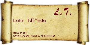 Lehr Tünde névjegykártya