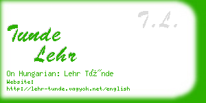 tunde lehr business card